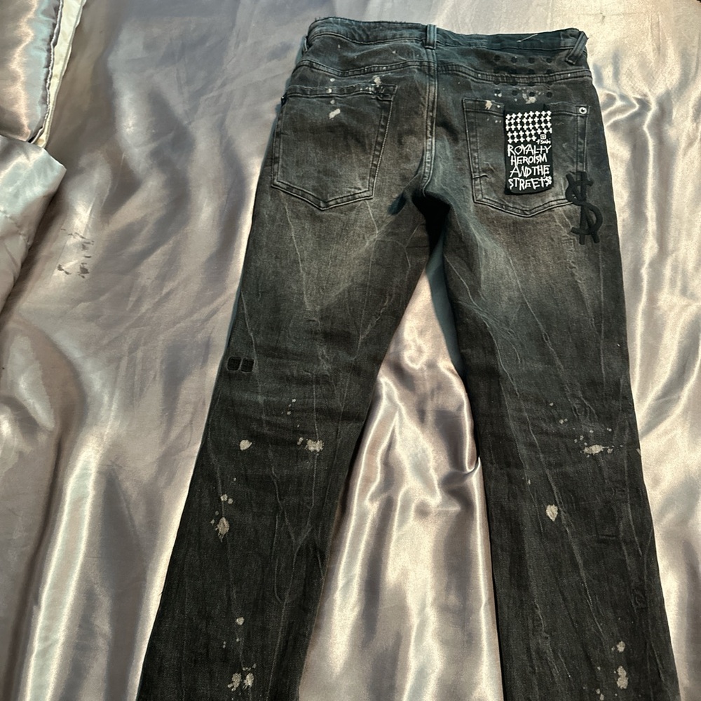 Ksubi Black and Gray Straight Jeans